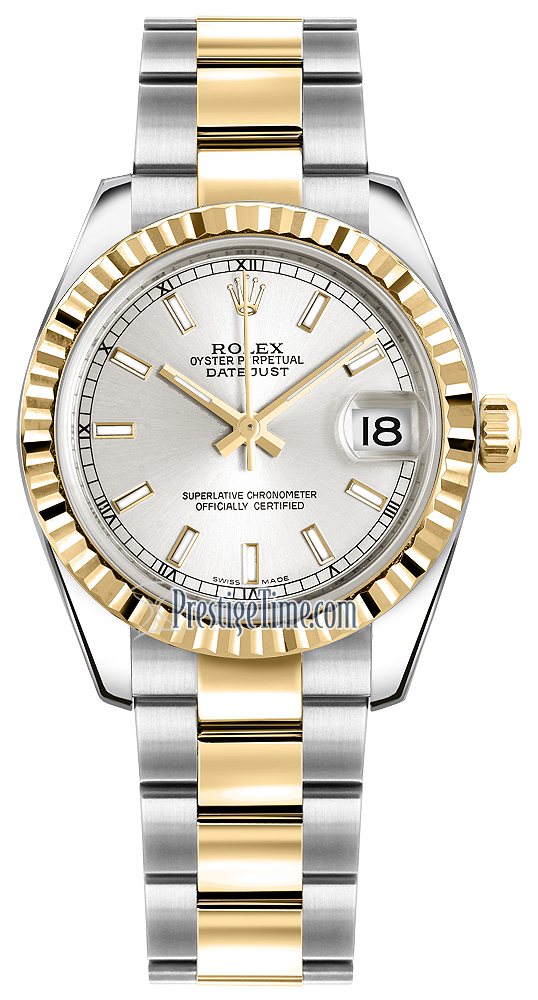 gold and silver rolex women's