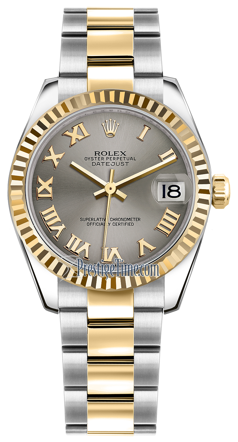 Rolex Datejust 31mm Steel Case Champagne Diamond Dial Yellow Gold Fluted  Bezel Steel and Gold Jubilee Bracelet Automatic Watch 178273