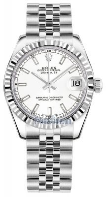 Rolex Datejust 31mm Stainless Steel 178274 White Index Jubilee
