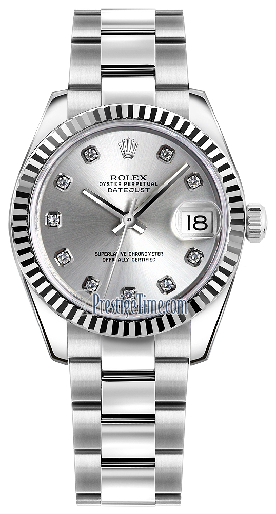 rolex datejust 31 silver dial