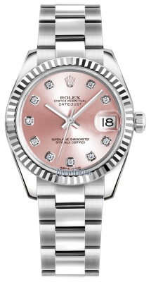 Rolex Datejust 31mm Stainless Steel 178274 Pink Diamond Oyster