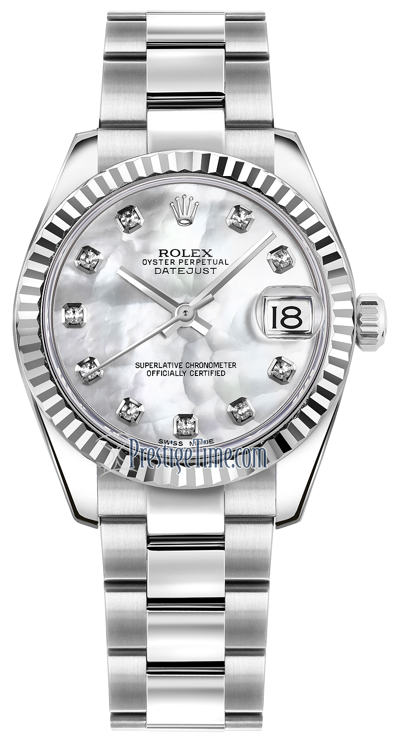 rolex datejust mother of pearl diamond dial price