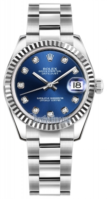 Rolex Datejust 31mm Stainless Steel 178274 Blue Diamond Oyster