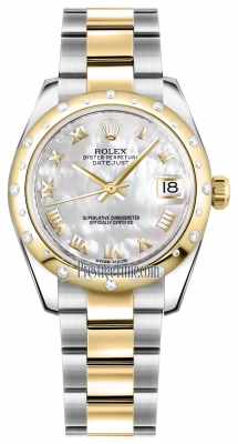 Rolex Datejust 31mm Stainless Steel and Yellow Gold 178343 White MOP Roman Oyster