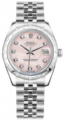 Rolex Datejust 31mm Stainless Steel 178344 Pink MOP Diamond Jubilee