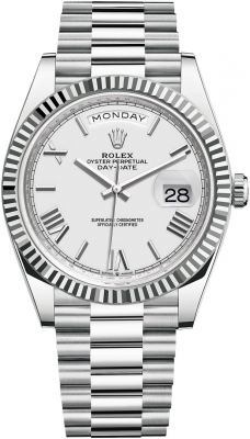 Rolex Day-Date 40mm Platinum 228236 White Roman