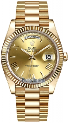 Rolex Day-Date 40mm Yellow Gold 228238 Champagne Roman