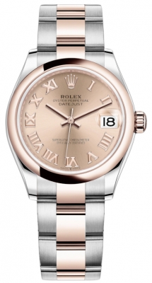 Rolex Datejust 31mm Stainless Steel and Rose Gold 278241 Rose Roman Oyster