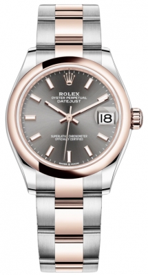 Rolex Datejust 31mm Stainless Steel and Rose Gold 278241 Rhodium Index Oyster