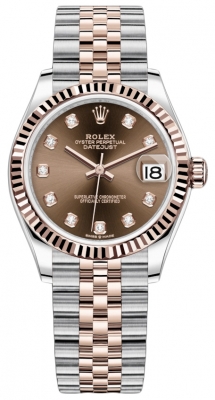Rolex Datejust 31mm Stainless Steel and Rose Gold 278271 Chocolate Diamond Jubilee