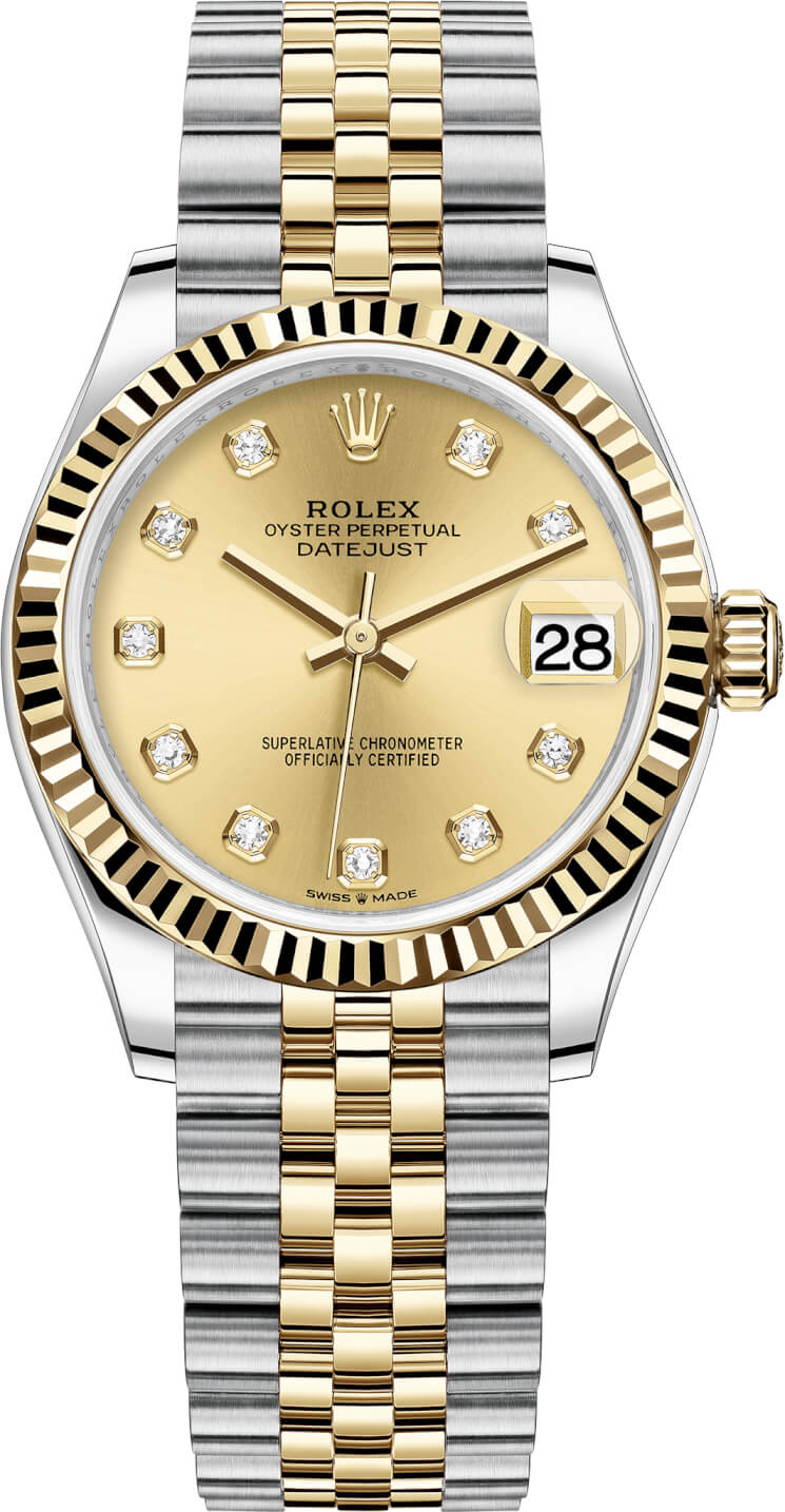 278273 Champagne Diamond Jubilee Rolex Datejust 31mm Stainless Steel Yellow Gold Watch