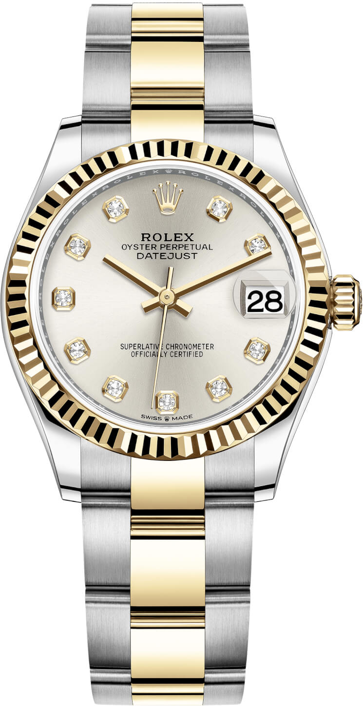 silver rolex diamonds