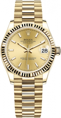 Rolex Datejust 31mm Yellow Gold 278278 Champagne Index President