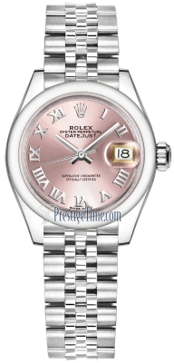 Rolex Lady Datejust 28mm Stainless Steel 279160 Pink Roman Jubilee