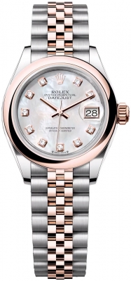 Rolex Lady Datejust 28mm Stainless Steel and Everose Gold 279161 MOP Diamond Jubilee