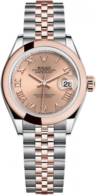 Rolex Lady Datejust 28mm Stainless Steel and Everose Gold 279161 Rose Roman Jubilee