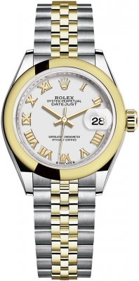 Rolex Lady Datejust 28mm Stainless Steel and Yellow Gold 279163 White Roman Jubilee