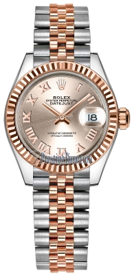 Rolex Lady Datejust 28mm Stainless Steel and Everose Gold 279171 Sundust Roman Jubilee