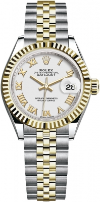 Rolex Lady Datejust 28mm Stainless Steel and Yellow Gold 279173 White Roman Jubilee