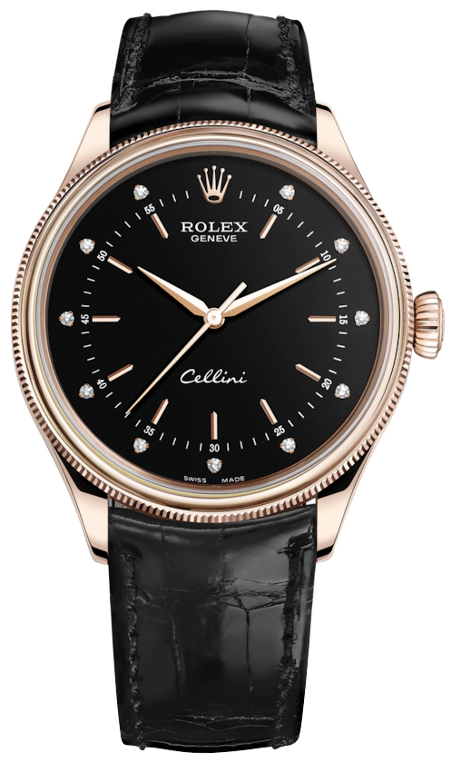 rolex cellini pink dial men's automatic watch with alligator leather band