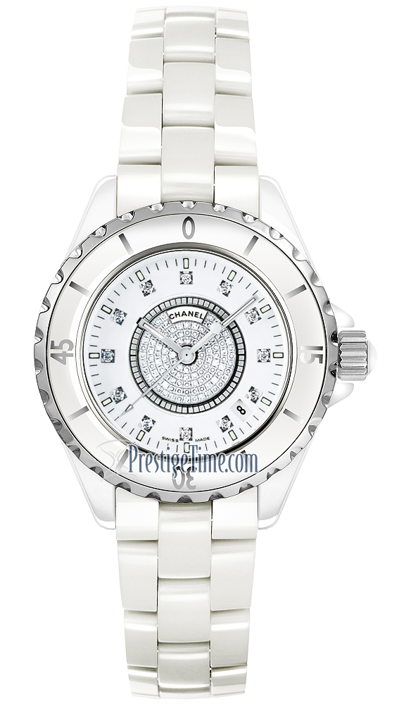 H1181 Chanel J 12 - White Small Size with Sapphires