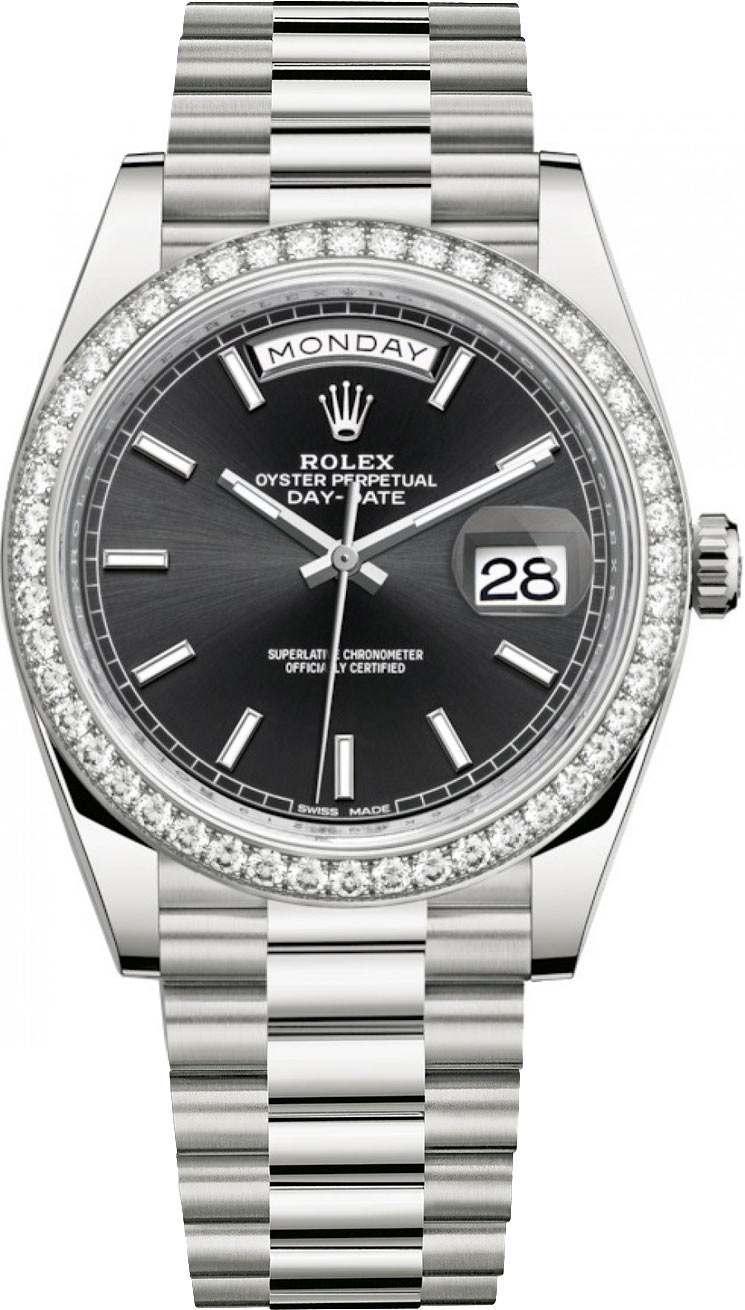 rolex day date white gold with diamonds