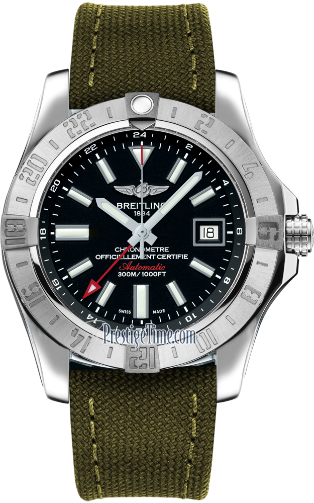 Gmt A3239011 Breitling Avenger Ii Gmt Black Steel Review Breitling
