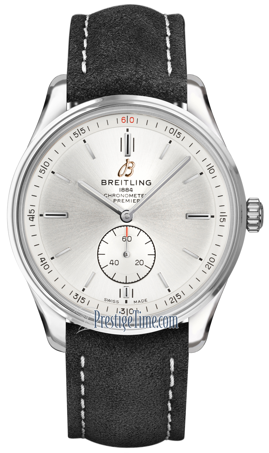 Breitling Premier Automatic 40 - Orologio Uomo A37340351B1P1, Cinturino In Pelle Marrone, Quadrante Grigio - 2