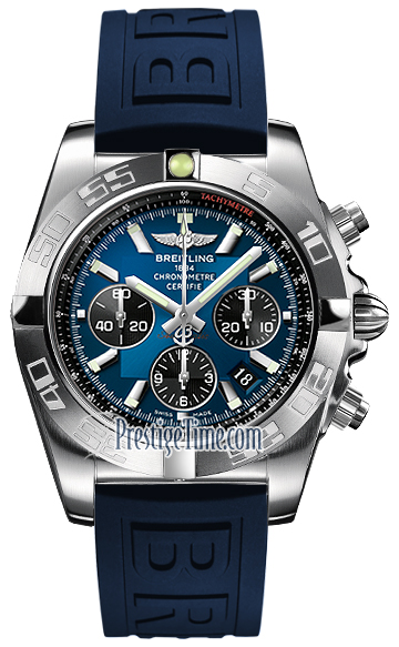 Breitling Orologio Automatico AB011012/C789 – Cronografo Quadrante Blu/Nero, Bracciale Acciaio, Impermeabile 500m