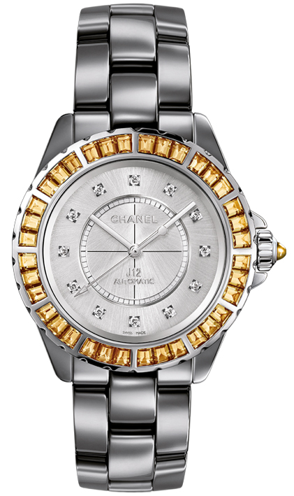 Chanel J12 Chromatic 38mm Automatic w/ Diamond Markers and Bezel Chanel J12 Chromatic Ceramic 38mm Automatic Diamond Dial  main image 4