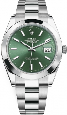 Rolex Datejust 41mm Stainless Steel 126300 Mint Green Oyster