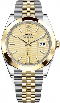 Rolex Datejust 41mm Steel and Yellow Gold 126303 Golden Fluted Jubilee