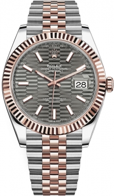 Rolex Datejust 41mm Steel and Everose Gold 126331 Slate Fluted Jubilee