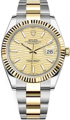 Rolex Datejust 41mm Steel and Yellow Gold 126333 Golden Fluted Oyster