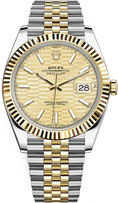 Rolex Datejust 41mm Steel and Yellow Gold 126333 Golden Fluted Jubilee