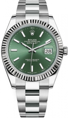 Rolex Datejust 41mm Stainless Steel 126334 Mint Green Oyster