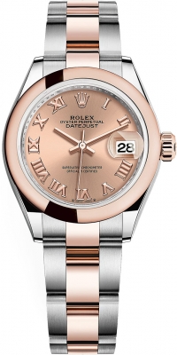 Rolex Lady Datejust 28mm Stainless Steel and Everose Gold 279161 Rose Roman Oyster