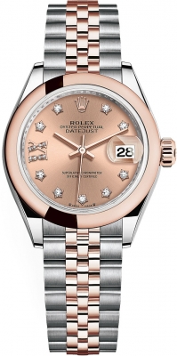Rolex Lady Datejust 28mm Stainless Steel and Everose Gold 279161 Rose 17 Diamond Jubilee