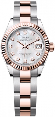 Rolex Lady Datejust 28mm Stainless Steel and Everose Gold 279171 MOP Diamond Oyster