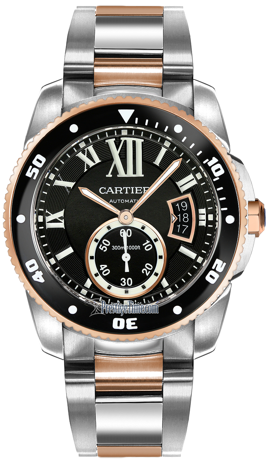 cartier calibre steel and gold
