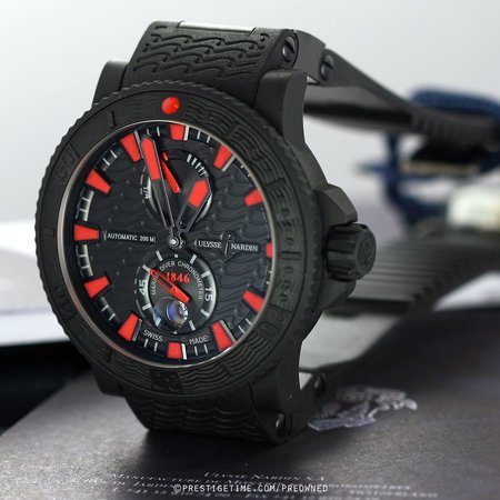 Pre-owned Ulysse Nardin Maxi Marine Diver Black Sea 263-92-3c