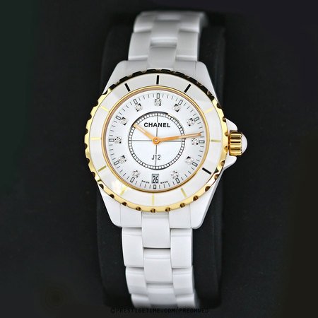 Pre-owned Chanel J12 Quartz White Ceramic 38mm h2180