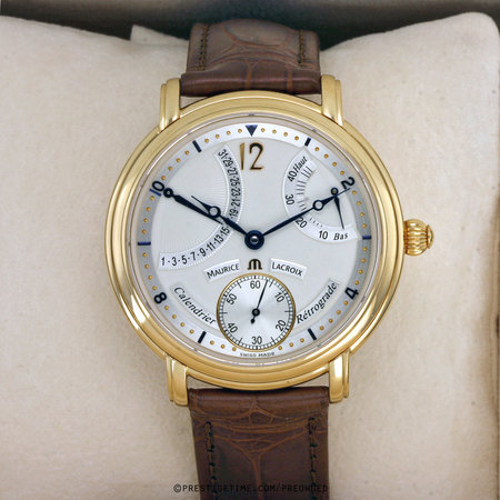 Pre-owned Maurice Lacroix Masterpiece Calendrier Retrograde mp6208-pg101-190