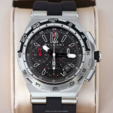 Pre-owned Bulgari Diagono X-PRO Chronograph GMT 45mm dp45bstvdch/gmt