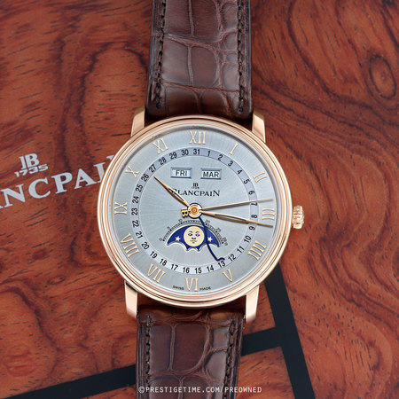 Pre-owned Blancpain Villeret Moonphase & Complete Calendar 40mm 6654-3613-55b