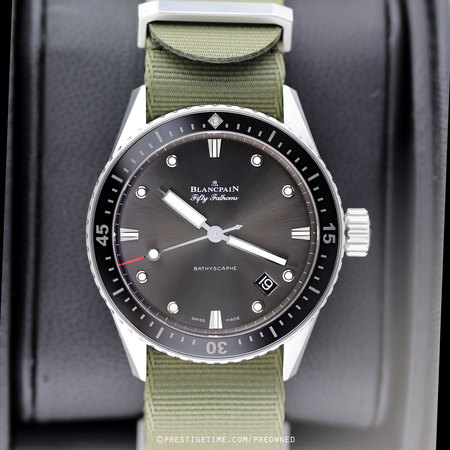 Pre-owned Blancpain Fifty Fathoms Bathyscaphe Automatic 43mm 5000-1110-NAKA