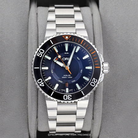 Pre-owned Oris Aquis Staghorn Restoration Limited Edition 01 735 7734 4185-Set MB