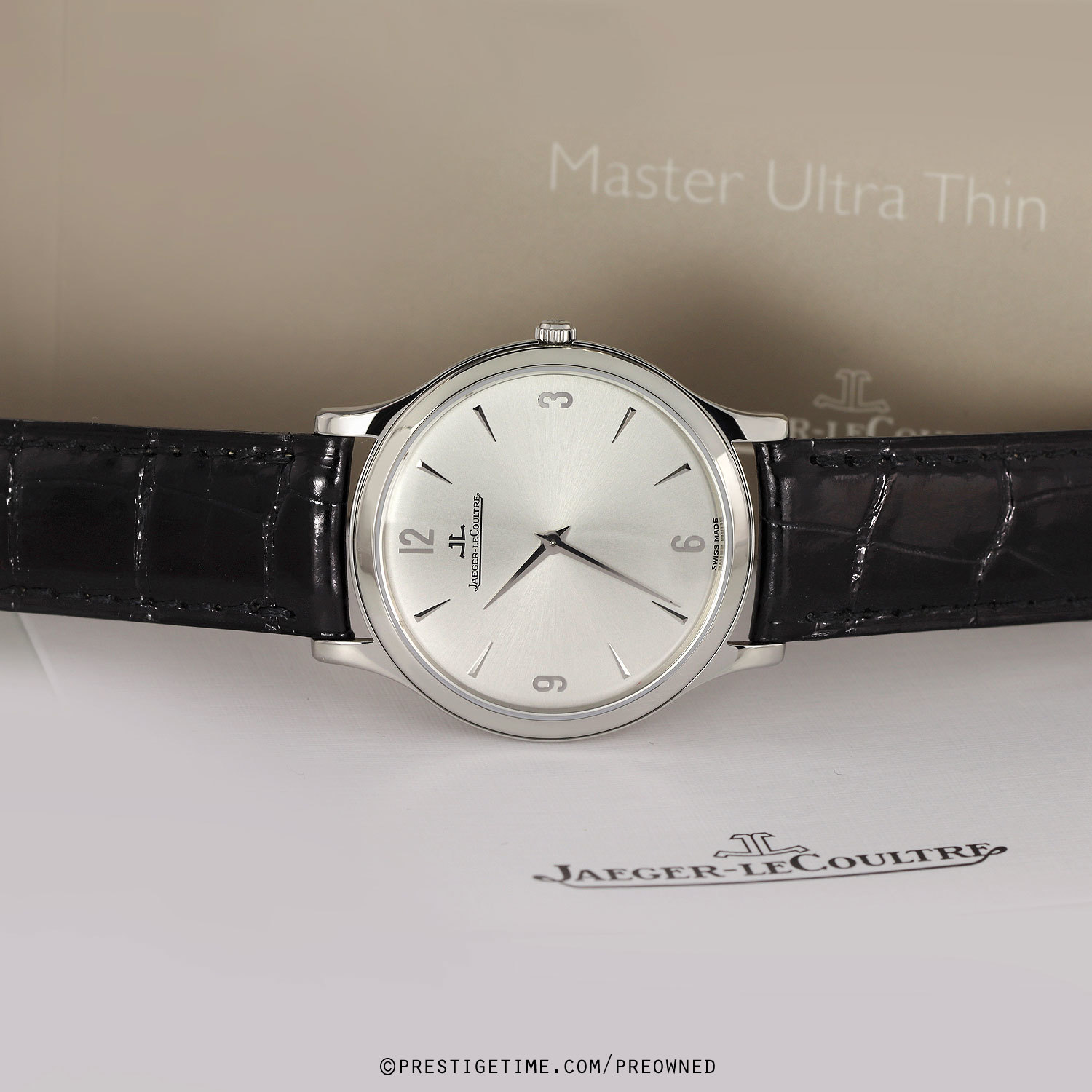 Pre-owned Jaeger LeCoultre Master Ultra Thin Manual 34mm 1458404 145.8.79.s