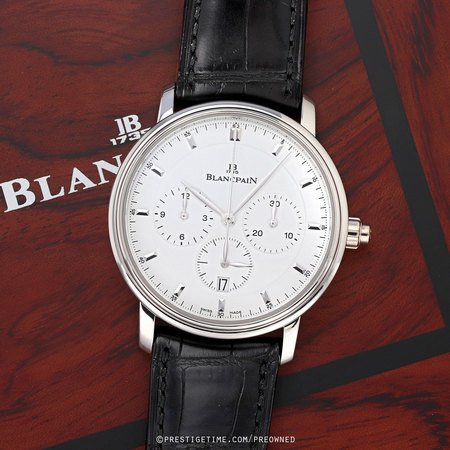 Pre-owned Blancpain Villeret Single Pusher Chronograph 6185-1127-55b