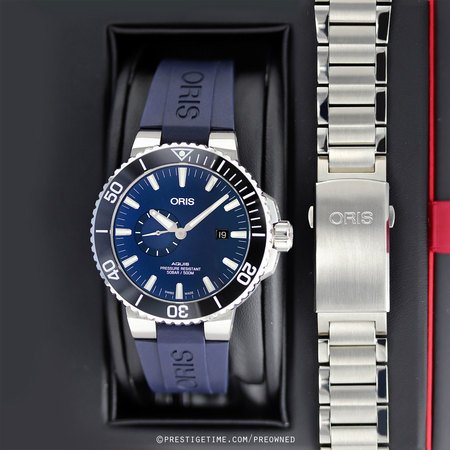 Pre-owned Oris Aquis Small Second, Date 45.5 01 743 7733 4135-07 4 24 65EB
